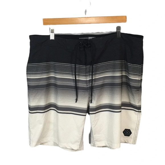SH573 Mens NOBO No Boundaries Striped Stretch Board Shorts 38 XXL - Picture 1 of 5